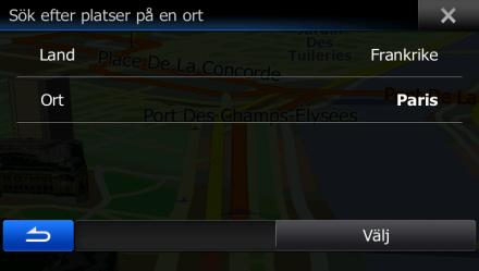 3.1.2.3 Söka efter en intressant plats efter kategori Du kan söka efter intressanta platser efter deras kategori eller underkategori. 1. I navigationsmenyn, peka på följande knappar:,. 2. Peka på. 3.