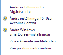 7 Skydda datorn övning 69 åtgärdscenter Öppna Åtgärdscenter och kontrollera vilka meddelande som visas. Åtgärda även de meddelanden som visas.