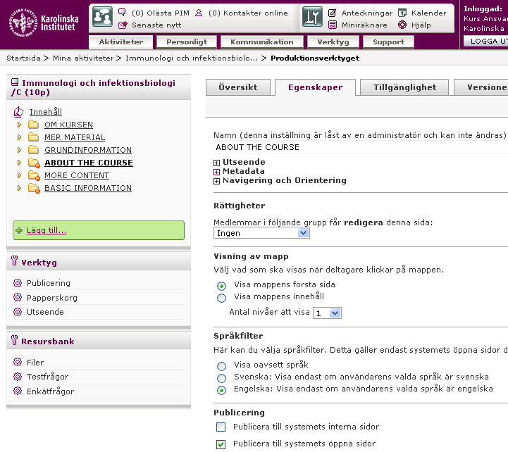 När du bara har engelska sidor Svenskt innehåll Alla Avpublicera kurswebbar mappar ska också och ha startsidan sidor som inte publicerad används på svenska även om den endast publiceras på engelska.