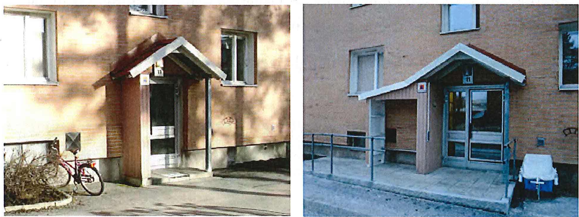 Höghusentrén invändigt före och efter ombyggnad. Låghuset Tabell 2.