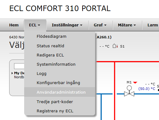 5.6 ECL Portal framsidan På ECL Portal-framsidan har du nu åtkomst till alla ECL-regulatorer som är registrerade på ditt konto.