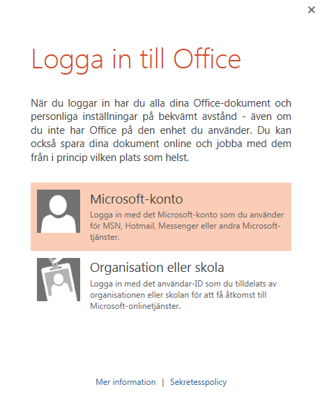 Logga in på Office Kom igång med att spara, dela och lagra dina filer i molnet genom att först logga in på Microsoft Office.