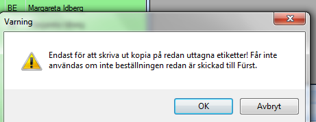När du valt analyser klicka OK. Bilden nedan kommer upp upp. Fyll i provtagningsdatum och övriga aktuella uppgifter. Klicka däreftefter på skriv ut etiketter och skicka.