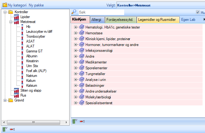Tilläggsfunktioner i Forum Gruppering av analyser En användare kan i Fürst forum skapa egna grupper av analyser eller gemnsamma grupper.