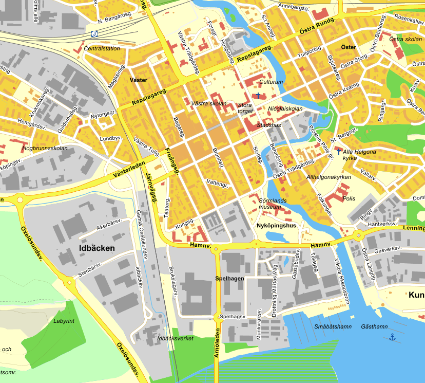 2 ÖVERSIKTLIG BESKRIVNING AV PLANOMRÅDET Det aktuella området ligger i industriområdet Idbäcken söder om centrala Nyköping (se figur 2.1).