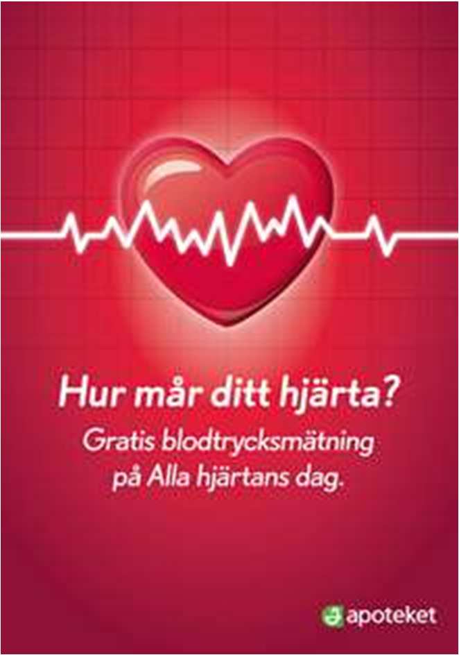 Att kolla sitt blodtryck är ett bra sätt. En av fyra vuxna har för högt blodtryck, men många vet inte om det. Om man upptäcker ett högt blodtryck ska man vända sig till vården.