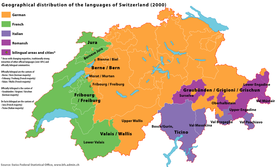 Några officiellt flerspråkiga länder i Europa Schweiz (franska, italienska, rätoromanska,