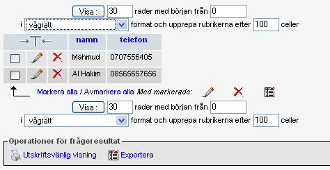 phpmyadmin visar SQL-fråga och kan Skapa PHP-kod!