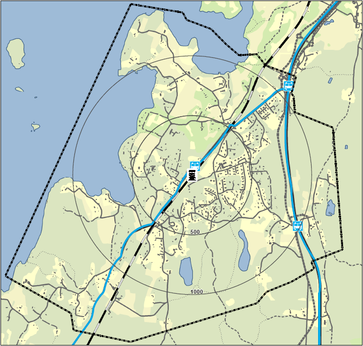 10 (30) Tåg Västra Stambanan mellan Göteborg och Stockholm är av riksintresse. Trafiken är tät och såväl snabbgående fjärrtåg, som regionaltåg, lokaltåg och godstrafik passerar genom Västra Bodarna.