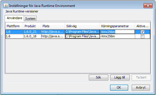 När du startar FAR Komplett Offline kontrolleras allokerat minne automatiskt och skulle det behöva ändras gör du så här: 1. Öppna Kontrollpanelen > Java.