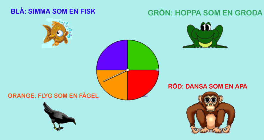 Färgsnurran - Galleriet pedagogisk material- matte Hämta snurran i galleriet pedagogiskt material och under matte. Skriv nu vad som ska hända vid de olika färgerna. T.ex.