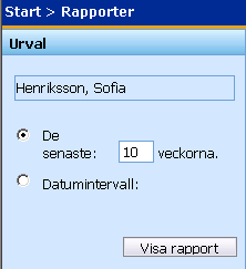 Rapporter Grafisk översikt för elev Genom att klicka på länken Rapporter och sedan välja Frånvaro grafisk översikt för elev kan du skriva ut en grafisk