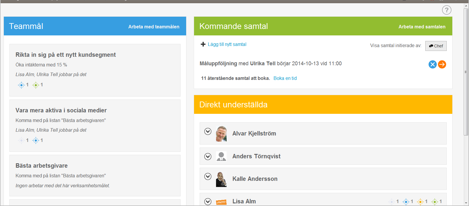 Perform» Planerad utveckling» Flerdimensionell utvärdering& Kallibrering» Återkoppling»