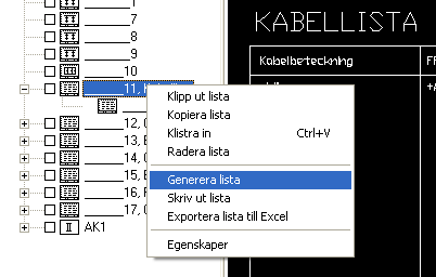 Komma igång 42 1.31 Guide D8 - Generera befintliga listor När man redigerat kretsschemor eller layoutsidor så behöver man eventuellt generera alla listor igen.