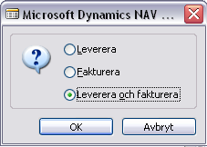 Knappen Bokföring Bokför När ordern är klar, ska den godkännas genom att välja Bokför eller Bokför och skriv ut. Används samlingsfakturering, levereras ordern.