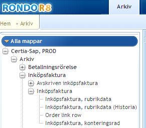 Om ni behöver söka fram fakturor som någon annan än ni själva eller er ställföreträdare sakgranskat måste ni byta vy från Workflow till Arkiv (högst uppe på sidan i den mörkblå balken).