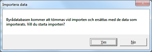 Innehåller åtgärdslistan inget som måste åtgärdas kommer du istället till följande bild: 4. Starta import till Norstedts Byrå Klicka på knappen Starta importen.