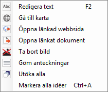 Stäng din webbläsare och klistra in innehållet från urklipp i webblänksfältet i Hyperlänks-gruppen. När en idé har en hyperlänk tillagd visas idén med texten understruken.