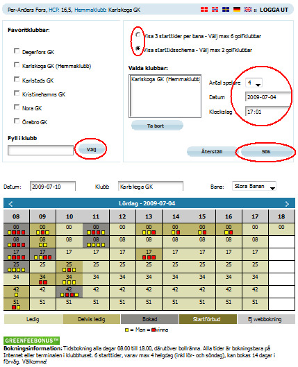 Markera en eller flera favoritklubbar eller skriv in önskad klubb och klicka Välj. Klubbarna flyttas över till rutan Valda Klubbar, du kan söka fler klubbar samtidigt.