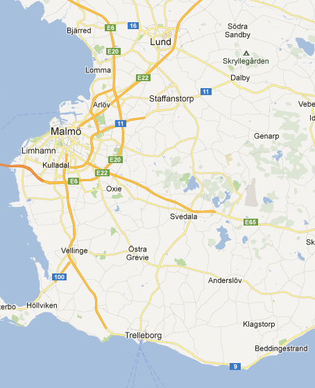 BILAGA C I bilaga C redovisas kartbilder över Börringesjön i Skåne dit vattnet från jordbruksmarken dräneras. Bäddarna är anlagda öster om sjön.