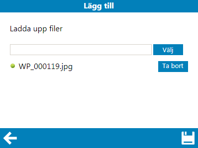 Bilder och dokument En order kan även kopplas till bilder och dokument. Beroende på vilket typ av enhet du har kan bilder och dokument infogas till ordern.