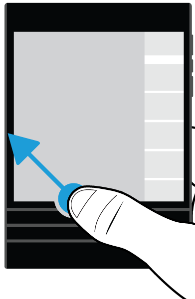Program och funktioner Om du vill se ytterligare åtgärder som du kan utföra, placerar du fingret i appen och drar det nedåt från skärmens övre del.