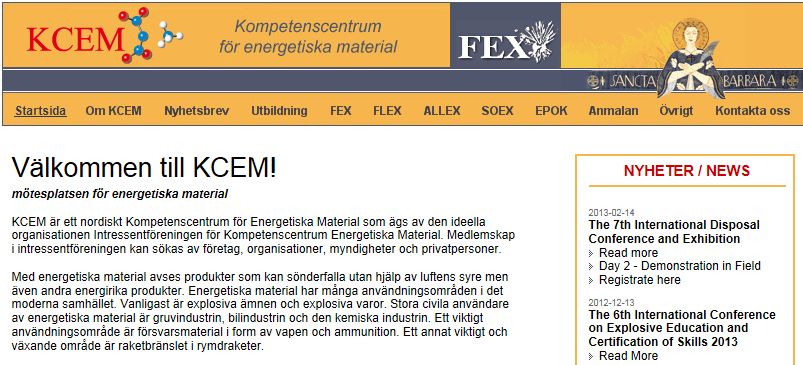 KCEM och FEX sammanslagna på www.kcem.