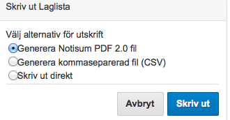 6.1.3 Anpassa denna vy Här kan du ändra grundinställningar och utskriftsinställningar Här kan du bestämma vilken sortering listan ska ha när du öppnar den.