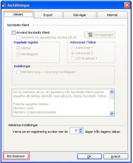 Lösenord I och med denna version kommer handläggarens lösenord att sparas i den gemensamma databasen och inte lokalt som det idag gör.