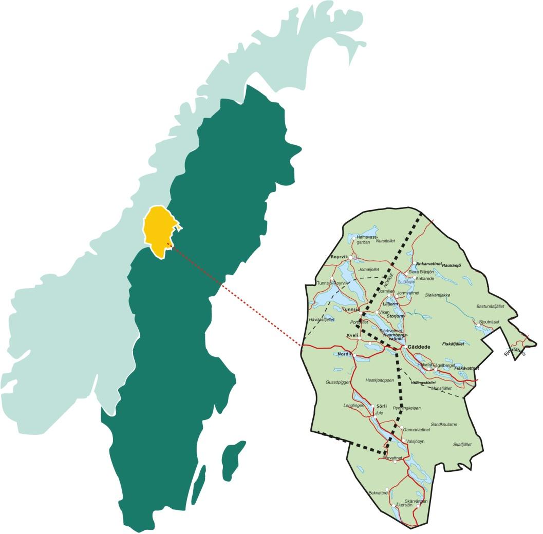 Sida 8 av 23 Karta Kartan visa Vaajmas lokalisering mitt i Skandinavien.