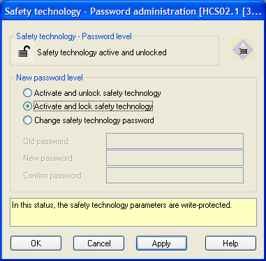 16. Ange lösenord för säkerhetsparametrarna och aktivera säkerheten 17.