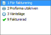 Utgåva 2 22(22) Ikoner för faktureringsstatus har införts. På de polska fakturablanketterna är texten "Orderdatum" utbytt mot "Försäljningsdatum".