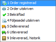 Utgåva 2 24(24) I fliken Planeringsbild i rutinen Artikelfråga kan man nu välja mer detaljerat vilka ordertyper man vill se i listan förutom alla skarpa order.
