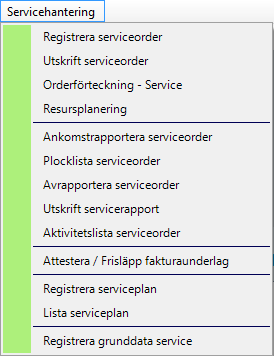 Utgåva 2 3(3) Allmänt Servicehantering Vi har utvecklat tilläggsfunktionen Servicehantering för företag som utför service på levererade produkter, som att planera service, sprida information om