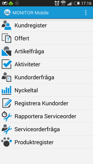 Utgåva 2 4(4) Rapporteringen görs direkt mot MONITOR så att fakturaunderlag skapas, lagersaldon dras och kommentarer, bilder och signaturer lagras på ordern och serienumret. Om teknikern t.ex.