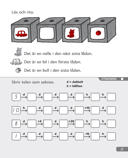 PRIMA MATEMATIK EXTRABOK FACIT Rita färdigt mönstret. Primus har kr. De ska han dela lika i spargrisar. Rita hur han gör. kr t.