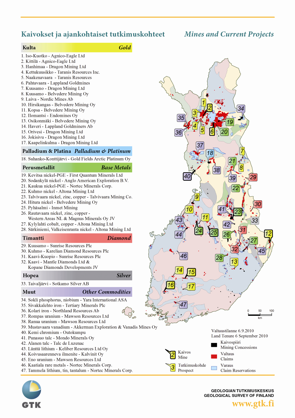 Prospektering i Finland under 2009 42 företag