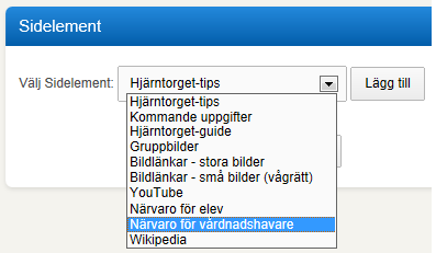 Lägga till boxen "Närvaro för vårdnadshavare" Håll muspekaren över ditt namn uppe till höger och klicka sedan på Inställningar. Klicka på Anpassa din Startsida.
