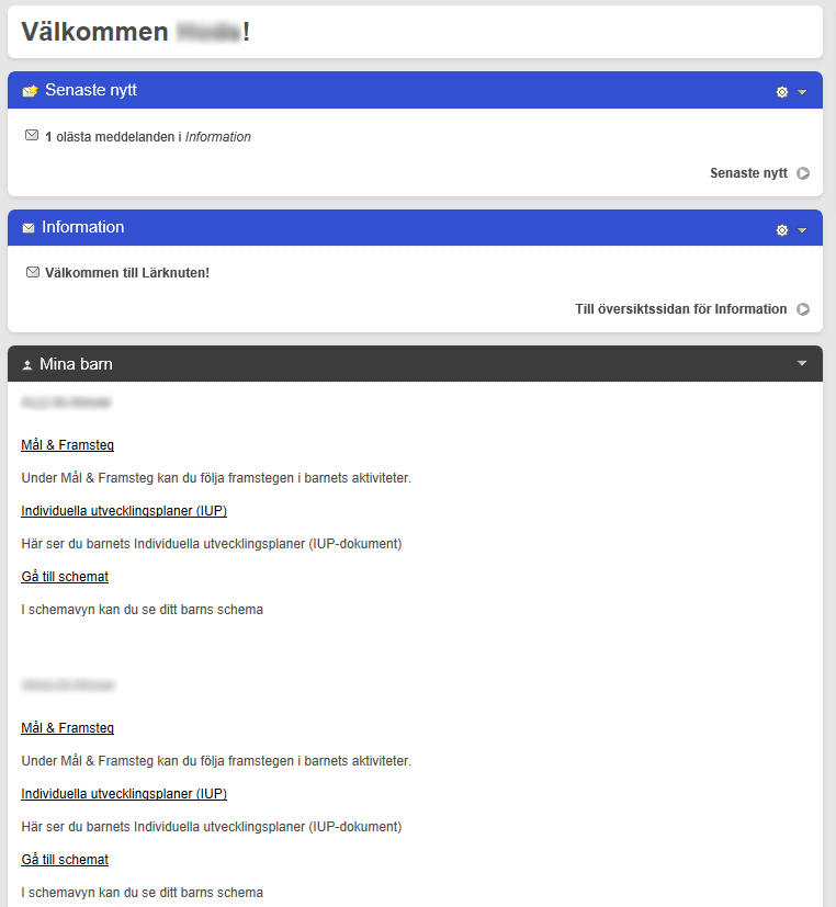 Startsidan Kolumnen i mitten Funktionerna i kolumnen har med information att göra. Senaste nytt.