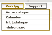 Toppnavigering Support Under denna rubrik hittar du allt som har med Support och hjälp att göra. Hjälp är en kontextbunden användarhjälp/manual med utförliga beskrivningar. Undersök gärna!