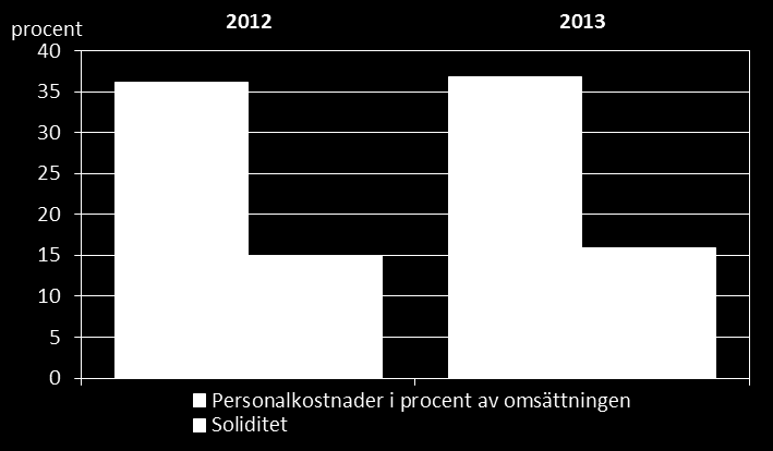 Tabell 16: Nyckeltal för hotell- och restaurangbranschen 2013 Nyckeltal Totalt Undre kvartil Median Övre kvartil Rörelsens intäkter totalt i 1 000 euro 43 819 Omsättning i 1 000 euro 42 654
