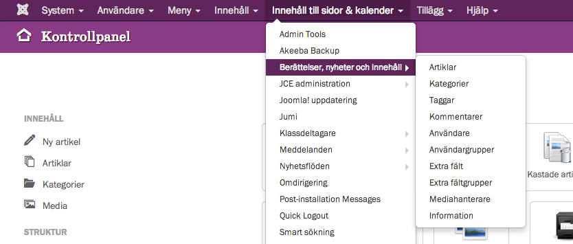 1.1 - Administrationspanelen 1.1 - Logga in För att göra ändringar på berattarministeriet.se måste du logga in i administrationspanelen.