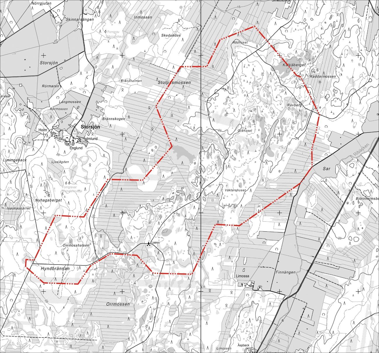Bild 2. Planeområdets utsträckning. 1.3 Planens namn och syfte Planens namn är DELGENERALPLAN FÖR LÅNGMOSSA VINDKRAFTSPARK.