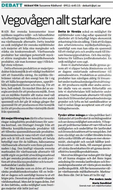 SMMI har under mars och april haft artiklar införda på debattplats i tidningarna ETC Göteborg och Piteå-Tidningen samt på DN Debatt, där vi replikerade på en debattartikel som bland annat