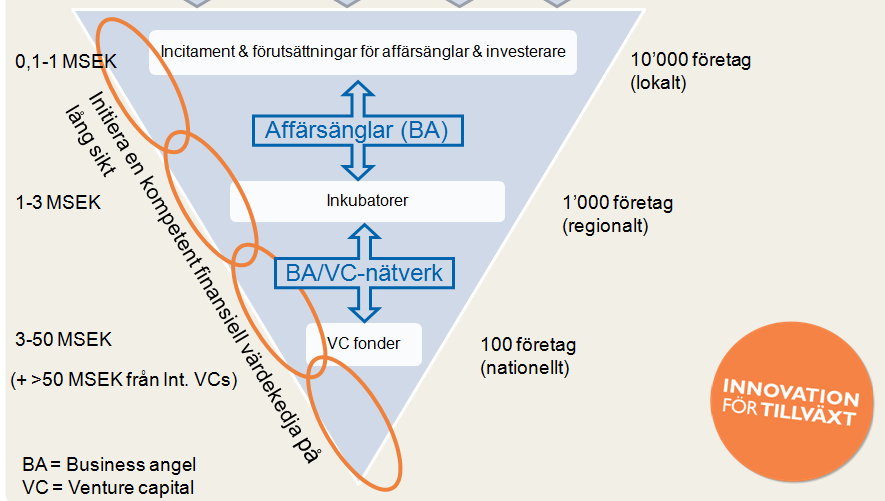 Förslag till ett statligt stött inkubatorsystem & stimulans till affärsänglar 1. Utgångspunkter Tillväxtföretag behöver tillgång till både kompetens och kapital för att utvecklas.