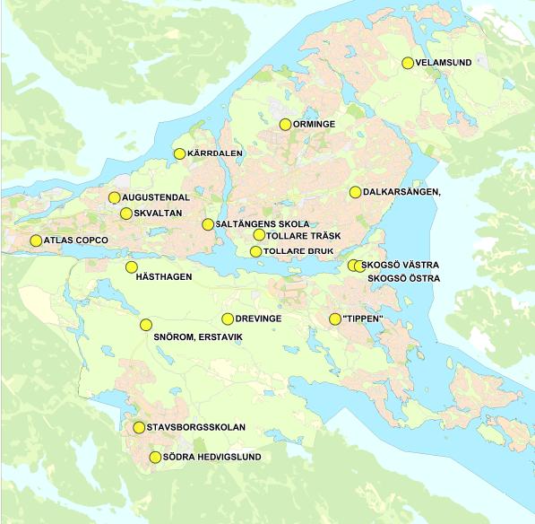 I tabell 1 nedan redovisas resultatet av 1997 års inventering och riskklassificering i sammanställd form. Underlagsmaterial finns hos kommunen.