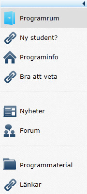 Verktygsmenyn i programrummet Ett programrum kan innehålla flera olika verktyg.