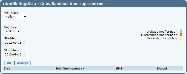 Man kan skriva ut listan genom att välja Skriv ut och sedan välja Arkiv/Skriv ut. Man kan även härifrån fördjupa sig i en enskild elev på samma sätt som tidigare beskrivits.