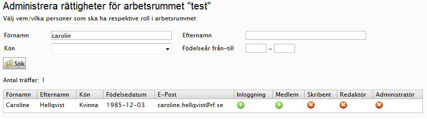 Distriktsidor och arbetsrum På samma sätt som förbundets huvudsida så har varje distriktsida och underliggande arbetsrum Administratörer, Redaktörer, Skribenter och Interna sidor.