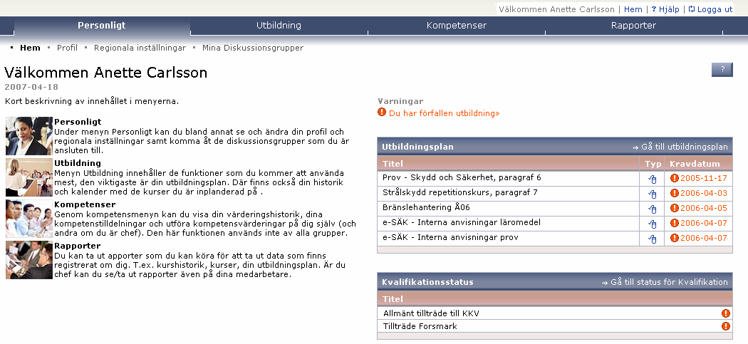 1 (6) INSTRUKTION 2008-05-30 Handläggare Anette Carlsson Godkännes Kopia Mottagare Plateauanvändare 1 Första sidan Den uppgraderade versionen av Plateau har ett nytt gränssnitt för användare (elever).